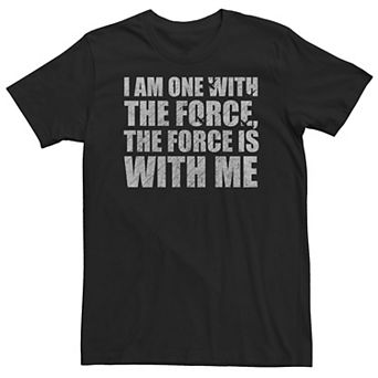 Big & Tall Star Wars The Force Fly By Silhouette Quote Tee