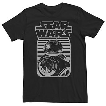Big & Tall Star Wars BB-8 Episode 7 Black & White Tee