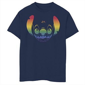 Disney's Lilo And Stitch Boys 8-20 Big Face Stitch Rainbow Tee