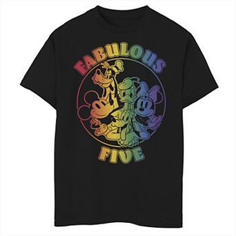 Disney's Mickey Mouse Boys 8-20 Rainbow Five Tee