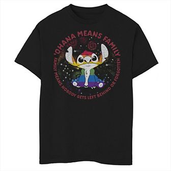 Disney's Lilo And Stitch Boys 8-20 Ohana Rainbow Tee