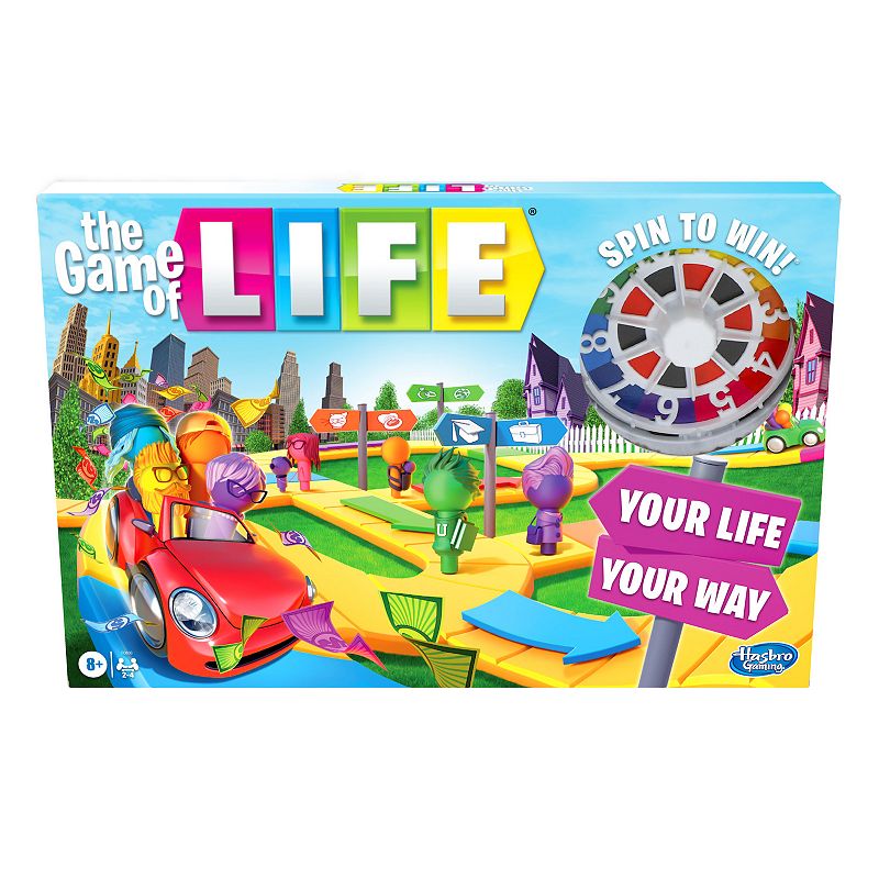 The Game of Life Game, Family Board Game, for Ages 8+, Pegs Come in 6 Colors