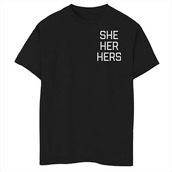 Big Kid She Her Text Tee