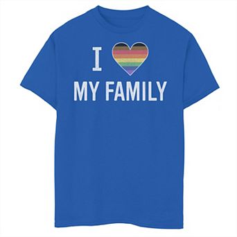 Boys 8-20 My Family Love Rainbow Tee