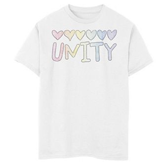 Boys 8-20 Unity Rainbow Love Text Tee