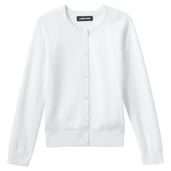 Lands' End School Uniform Boys Cotton Modal Zip Front Cardigan Sweater 