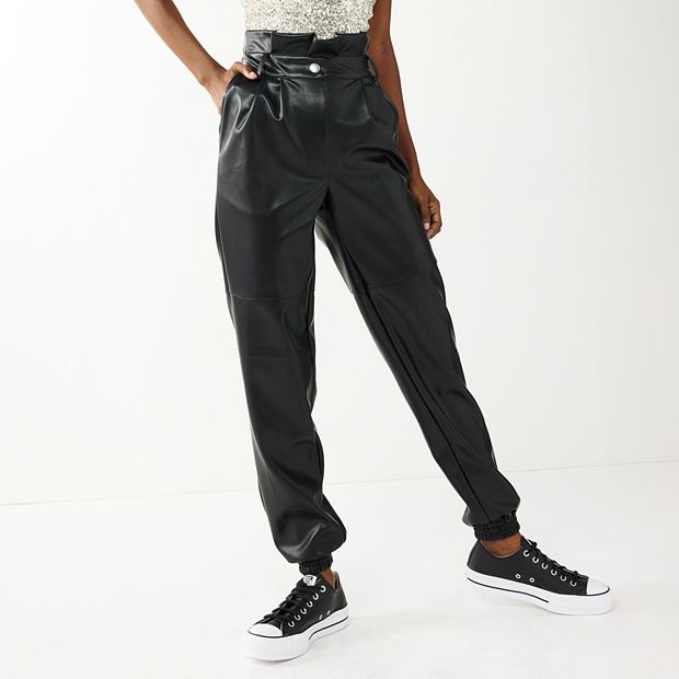 Juniors' SO® Faux Leather Jogger Pants