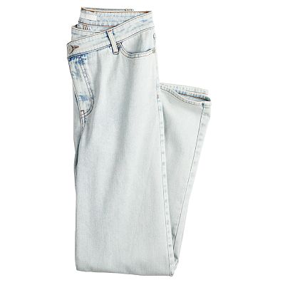 Juniors' SO® Wide Leg Denim Jeans with Angled Zip