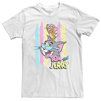Big & Tall Tom And Jerry 90s Theme Background Tee