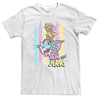Big & Tall Tom And Jerry 90s Theme Background Tee