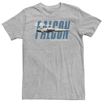 Big & Tall Star Wars Han Solo Movie Falcon Flyby Text Tee