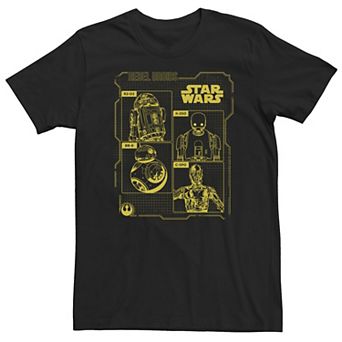 Big & Tall Star Wars Rebel Droids Schematics Tee