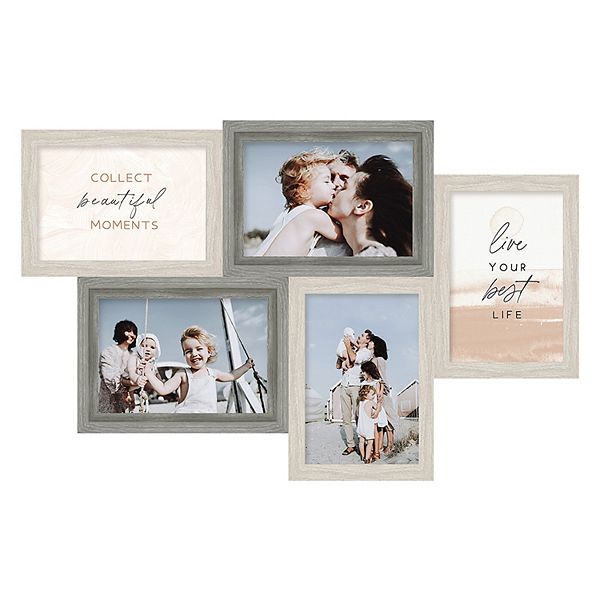Belle Maison Gray & White 5-Opening Collage Frame - Gray