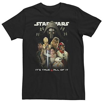 Big & Tall Star Wars Rey Kylo Ren Episode 7 Cast Poster Tee