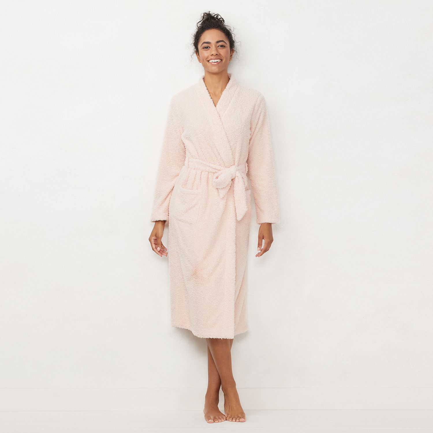 Image for LC Lauren Conrad Women's Cozy Fleece Long Wrap Robe at Kohl's.