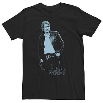 Big & Tall Star Wars The Force Awakens Han Solo Blue Hue Portrait Tee