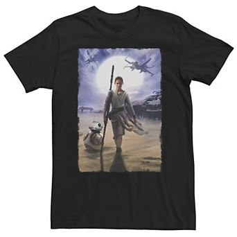 Big & Tall Star Wars The Force Awakens Rey And BB-8 Painting Tee