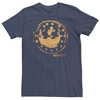 Big & Tall Star Wars: Squadrons Rebel Empire Gold Logo Glitch Tee