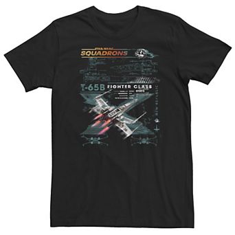 Big & Tall Star Wars: Squadrons T-65N Fighter Class Schematic Tee