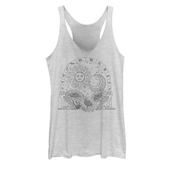 Juniors' Celestial Signs Collage Line Art Tank Top