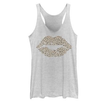Juniors' Cheetah Print Lips Tank Top