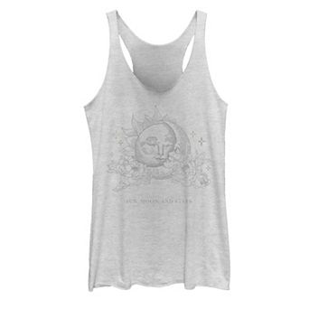 Juniors' Vintage Sun, Moon And Stars Line Art Tank Top