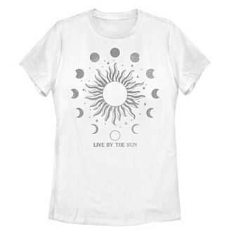 Juniors' Live By The Sun Distressed Stamp Graphic Tee