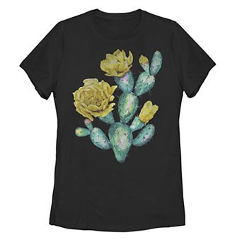 Juniors' Color Pop Cactus Graphic Tee
