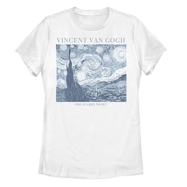 Nylon dilemma roestvrij Juniors' Vincent van Gogh "A Starry Night" Graphic Tee