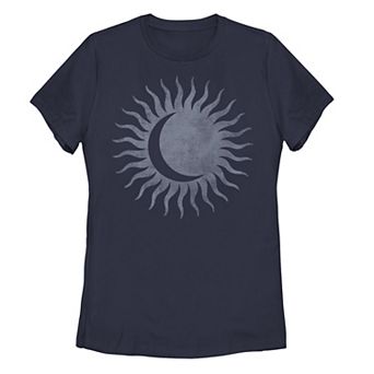 Juniors' Moon Within The Sun Distressed Stamp Graphic Tee