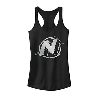 Juniors' Nerf Chrome Logo Glitch Tank Top