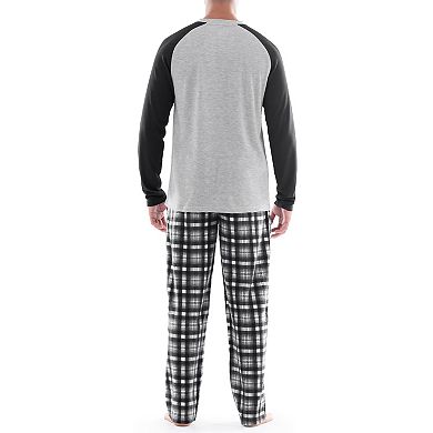 Men's IZOD Waffle Henley Top & Fleece Pajama Set