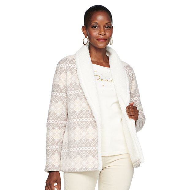 Open front sherpa cardigan hotsell