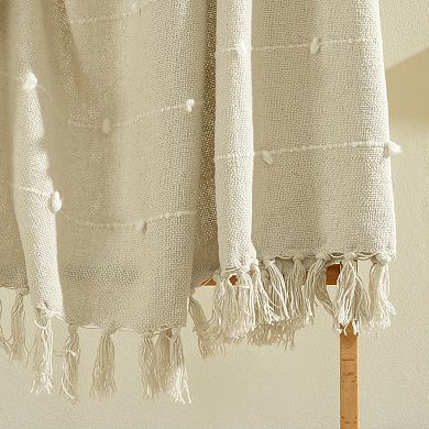 Lush Decor Boho Tufted Cotton Woven Tassel Fringe Throw