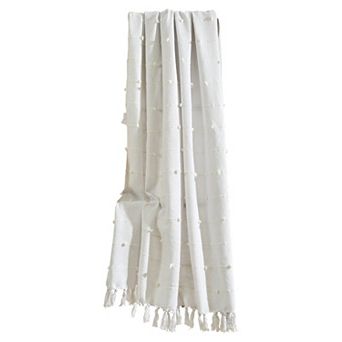 Lush Decor Boho Tufted Cotton Woven Tassel Fringe Throw