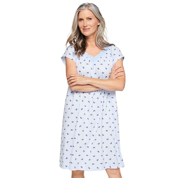 Women's Croft u0026 Barrow® Short Sleeve V-Neck Cotton Nightgown