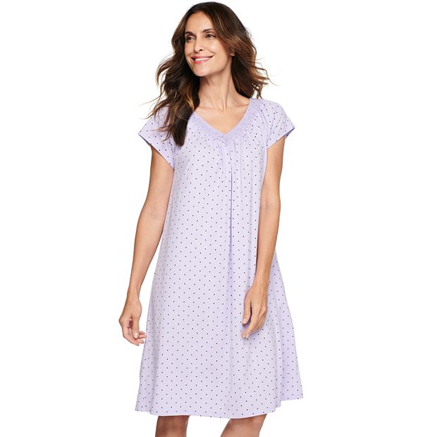 Women's Croft & Barrow® Short Sleeve V-Neck Cotton Nightgown
