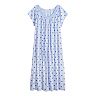 Petite Croft & Barrow® Short Sleeve V-Neck Cotton Nightgown