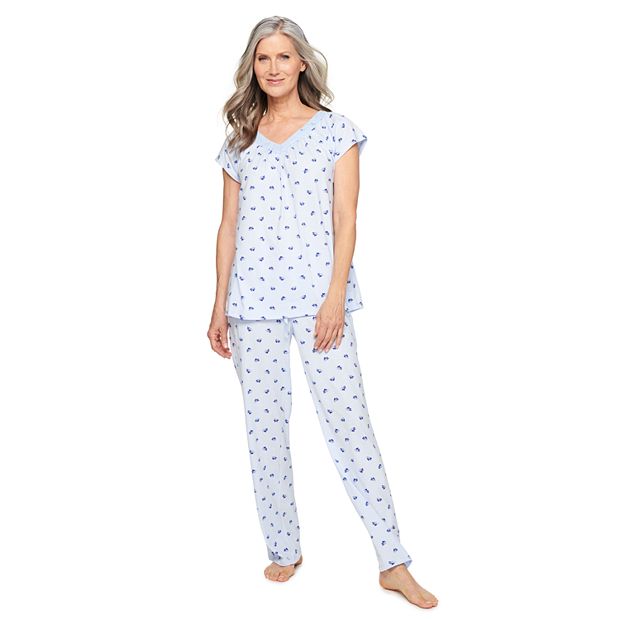 Petite Croft & Barrow® Short Sleeve Pajama Top & Capri Pajama Pants Sleep  Set