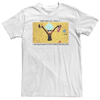Big & Tall Looney Tunes Daffy Duck I Need 7 Day Weekends & 10 Million Tee