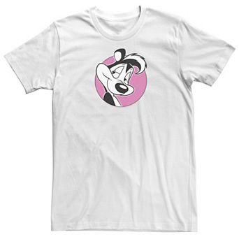 Big & Tall Looney Tunes Pepe Le Pew Pink Circle Portrait Tee