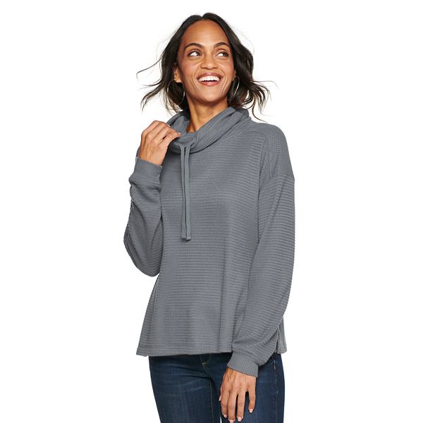 Women's Sonoma Goods For Life® Supersoft Waffle Cowlneck Top