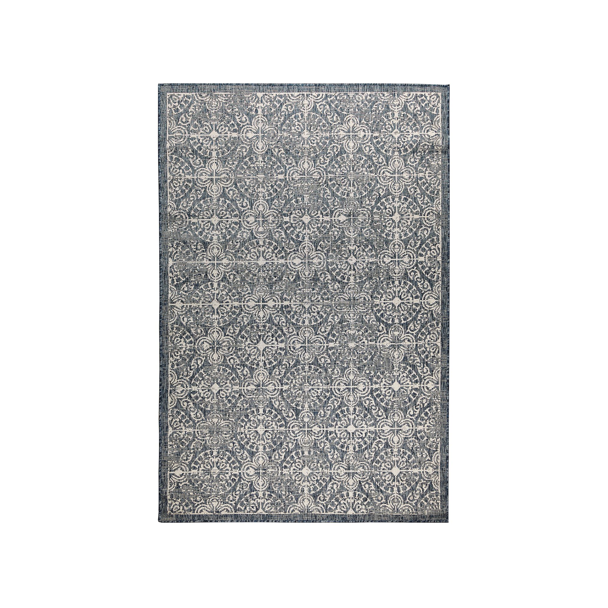 Liora Manne Carmel Antique Tile Indoor Outdoor Rug, Blue