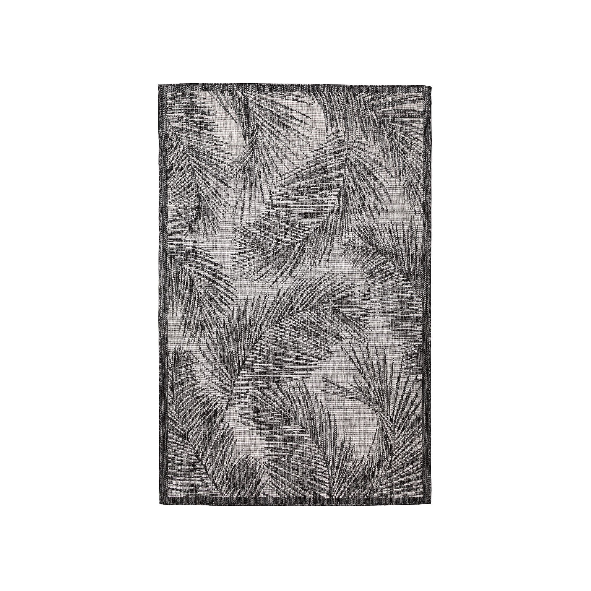 Liora Manne Carmel Fronds Indoor Outdoor Rug, Black