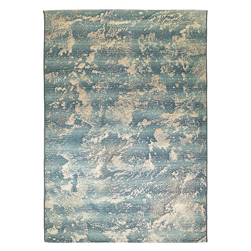 Liora Manne Marina Stormy Indoor Outdoor Rug, Blue, 8X10 Ft