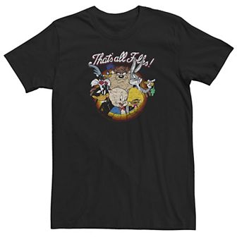Big & Tall Looney Tunes That's All Folks Distressed Group Shot Tee