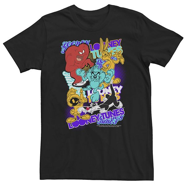 Big & Tall Looney Tunes Group Shot Pop Art Collage Tee