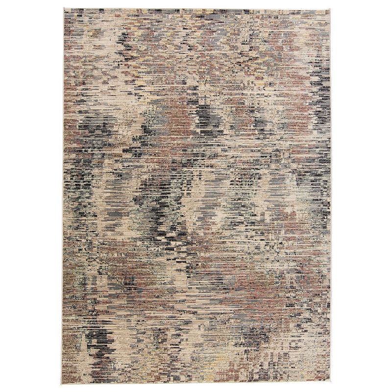 Weave & Wander Huron Contemporary Abstract Area Rug, Beig/Green, 5X8 Ft