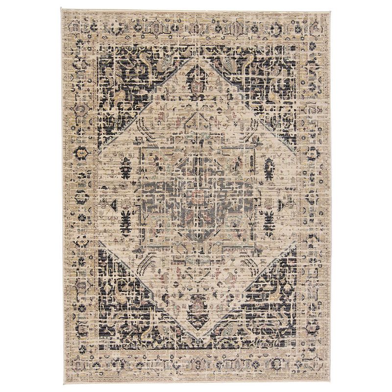 Weave & Wander Huron Vintage Ornamental Area Rug, Beig/Green, 5X8 Ft