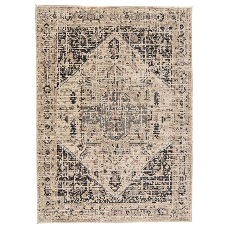 Weave & Wander Huron Vintage Ornamental Area Rug, Beig/Green, 5X8 Ft